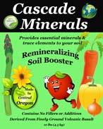 CASCADE MINERALS' REMINERALIZING SOIL BOOSTER