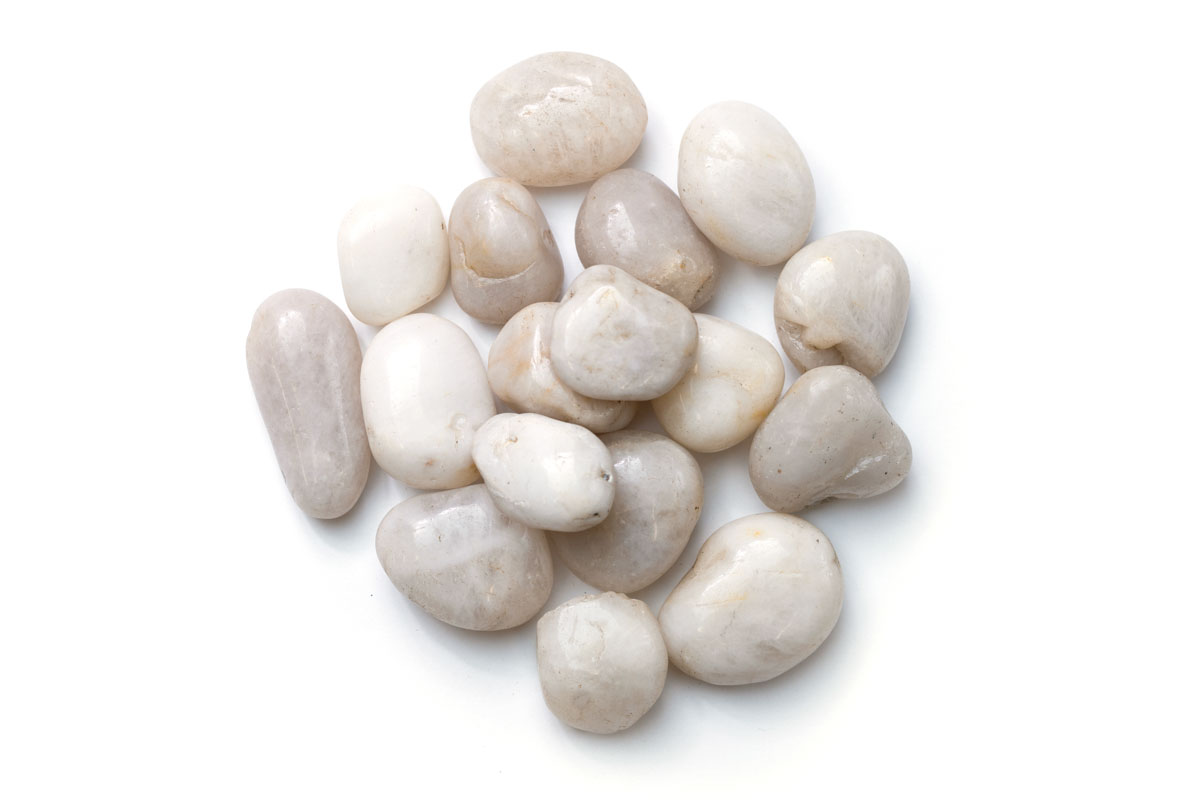 TUFA WHITE HIGH POLISH PEBBLES