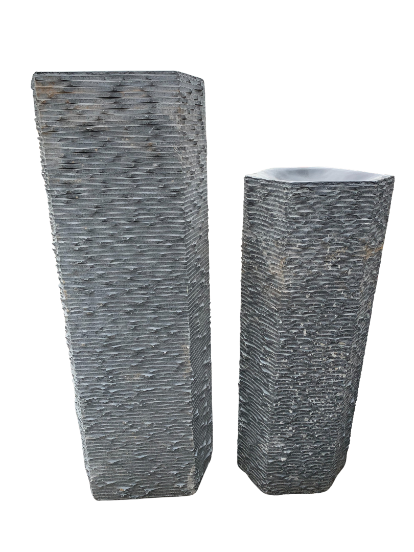 LARGE BASALT FOUNTAIN RIPPLE POLISHED TOP