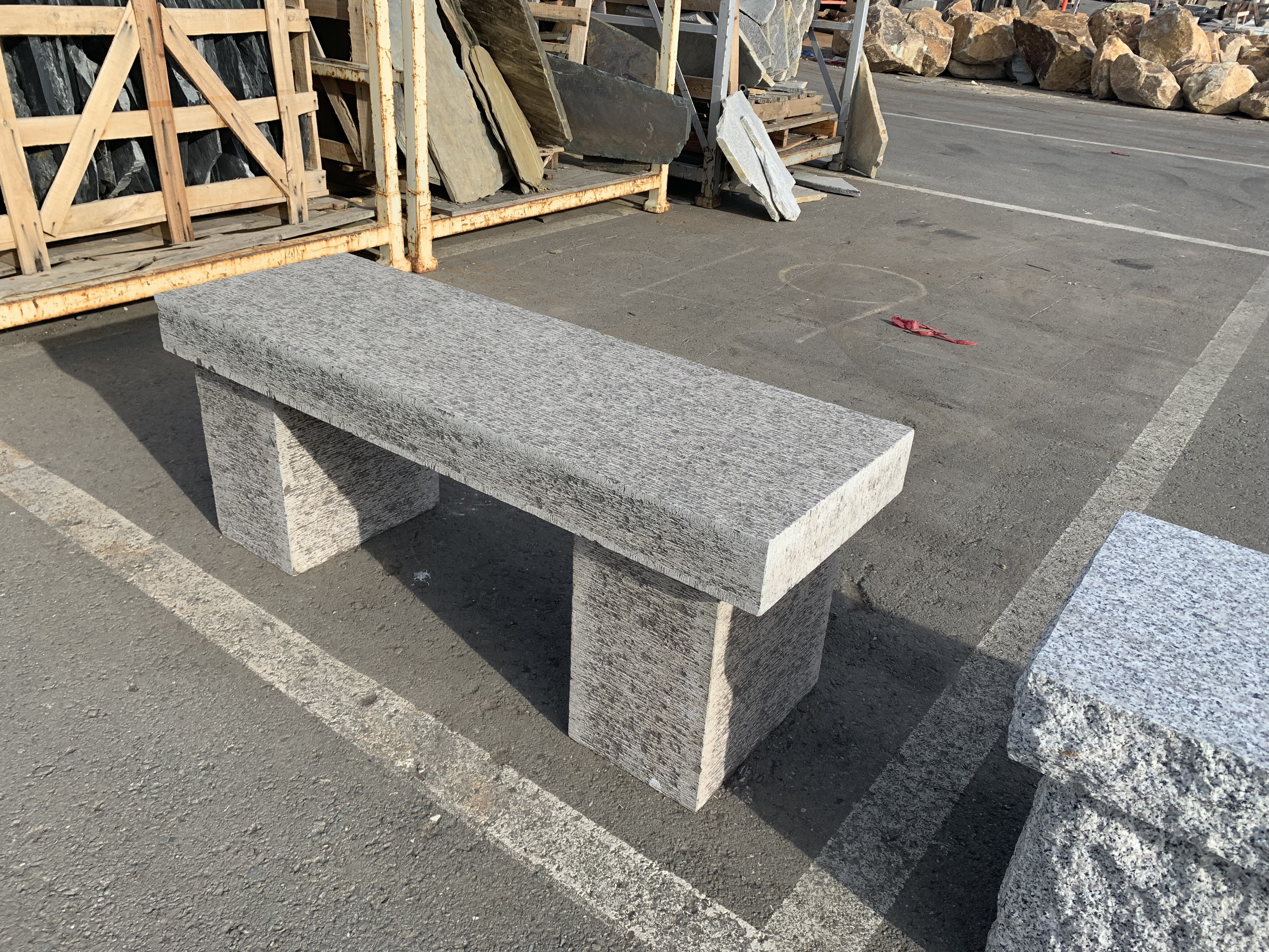 BROWN LIMESTONE BENCH 