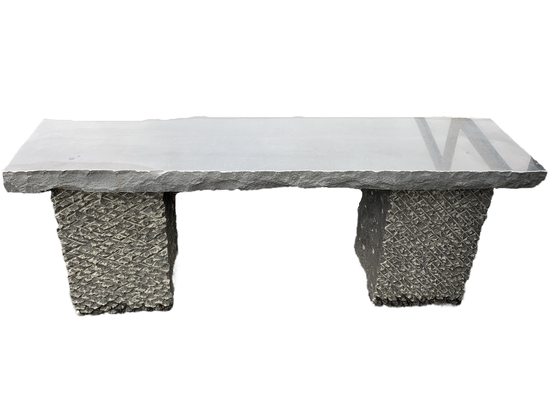 NATURAL BASALT BENCH WITH SPECIAL CARVING