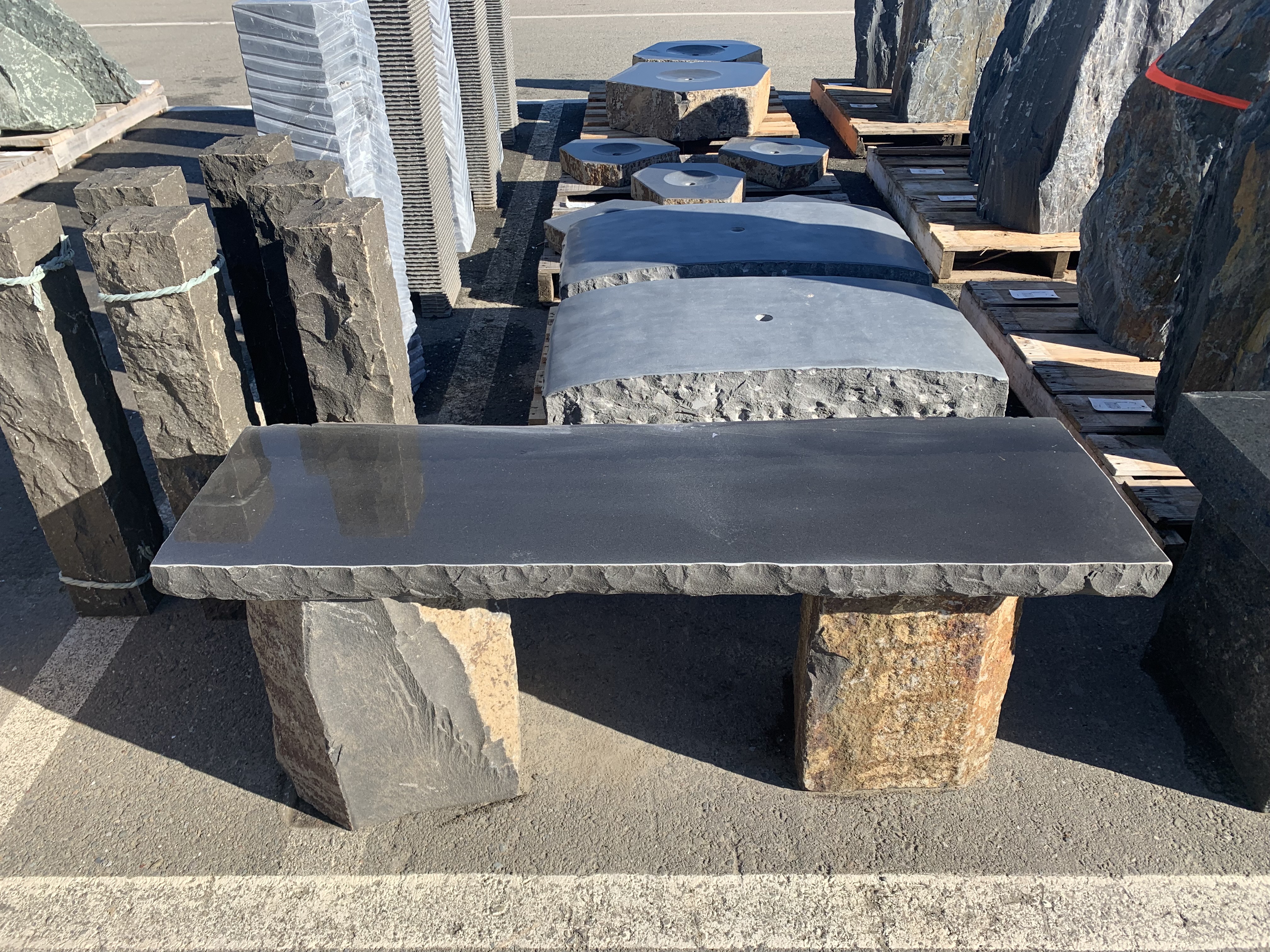 NATURAL BASALT BENCH (LIMITED AVAILABILITY)