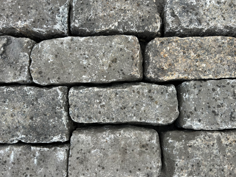 RECLAIMED GREY GRANITE SPLIT COBBLES